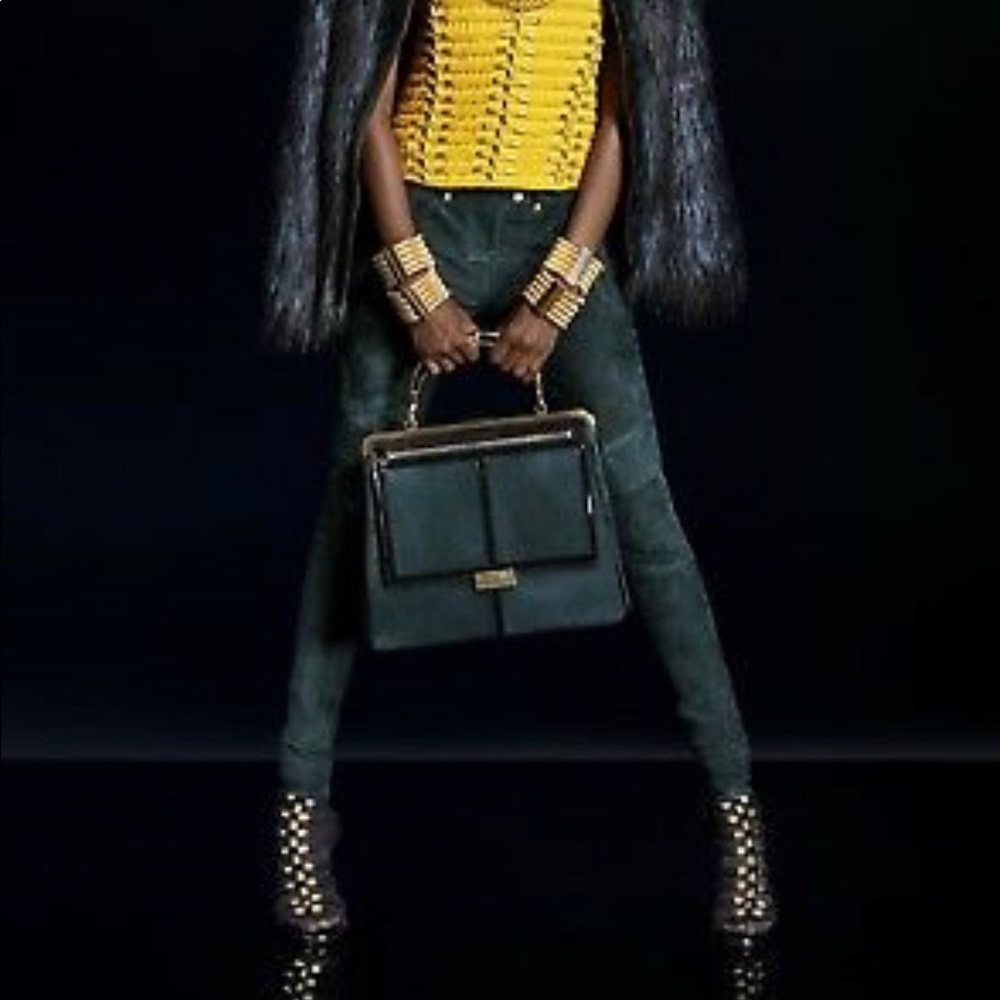 Balmain Green Suede Pants - Picture 5 of 8